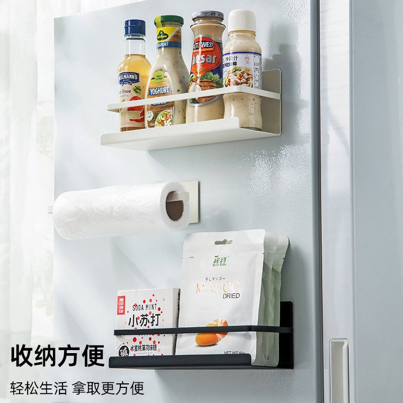 Refrigerator Magnetic Absorption Storage Rack Side Storage Kitchen Refrigerator Door Seasoning Storage Rack Punch-Free Paper Towel Preservation Film Rack - Image 5